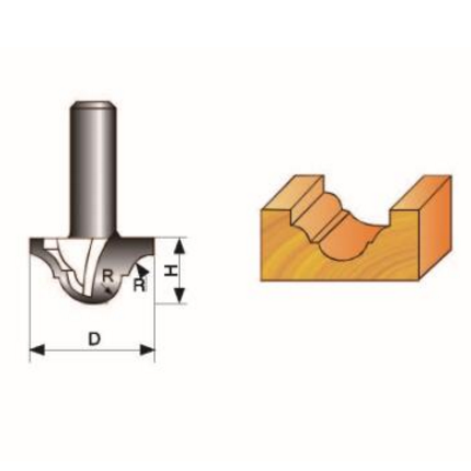 Double Roman Ogee Bit Without Bearing