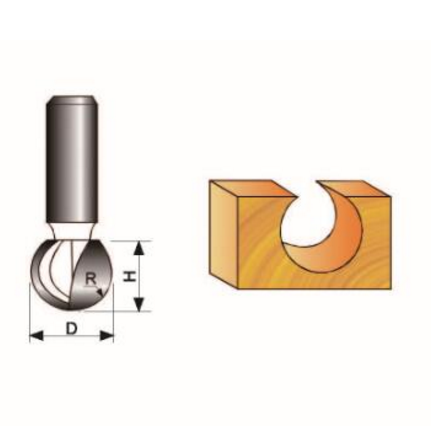 1/4＂ Round Carving Bit